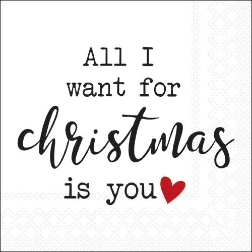 20 Servietten | All I want for Christmas | 33x33 cm