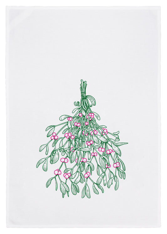 Geschirrtuch | Mistel | grün pink | weiß | 17;30 Hamburg